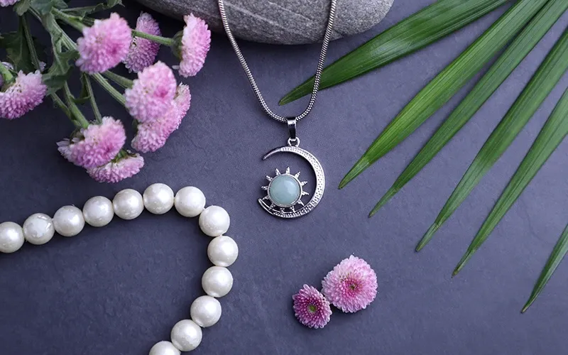 Green Aventurine Sun Moon Pendant Green Aventurine Sun Moon Pendant